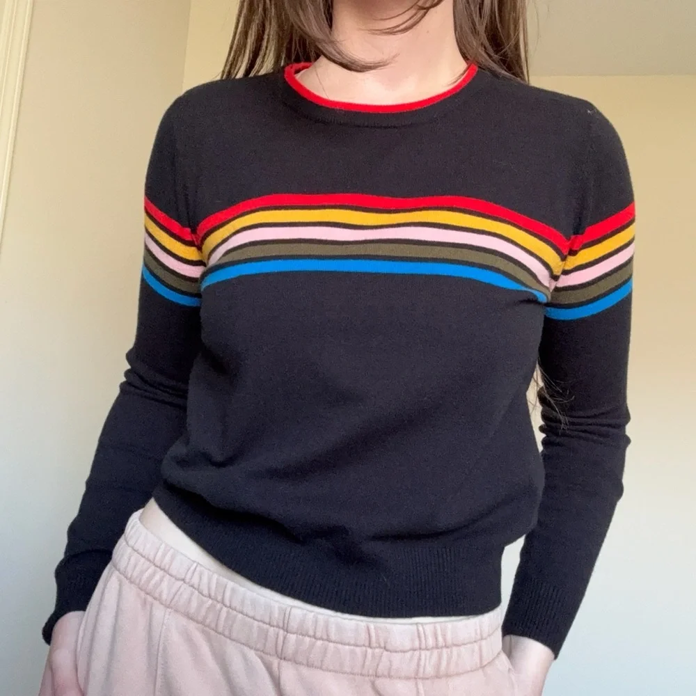 Forever 21 Vintage-Inspired Rainbow Striped Pullover Sweater - L - Picture 5 of 8